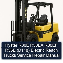 Hyster R30E R30EA R30EF R35E (D118) Electric Reach Trucks Manual de servicio y reparación 