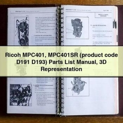 Ricoh MPC401 MPC401SR (product Code D191 D193) 3D Representation Parts Catalog PDF