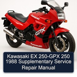 1988 Kawasaki GPX Models EX 250-GPX 250 Supplementary Service Repair Workshop Manual PDF