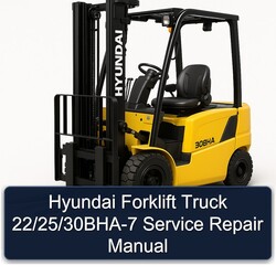 Hyundai Forklift Truck 22/25/30bha-7 Service Repair Workshop Manual PDF