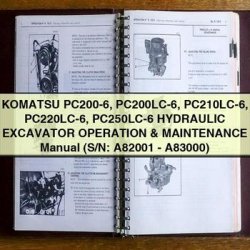 Komatsu PC200-6 Pc200lc-6 Pc210lc-6 Pc220lc-6 Pc250lc-6 Hydraulic Excavator Operation Maintenance Service Repair Workshop Manual PDF