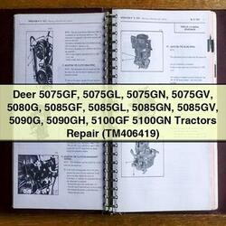 Deere 5075GF 5075GL 5075GN 5075GV 5080G 5085GF 5085GL 5085GN 5085GV 5090G 5090GH 5100GF 5100GN (TM406419) Service Repair Workshop Manual PDF