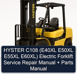 Hyster C108 (e40xl E50XL E55XL E60xl) Electric Forklift E40XL E60XL Parts Catalog PDF