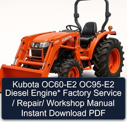Kubota OC60-E2 OC95-E2 Diesel Engine / Service Repair Workshop Manual PDF