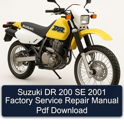 2001 Sherco SE Suzuki DR 200 Service Repair Workshop Manual PDF