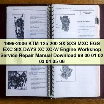 1999-2006 KTM 125 200 SX SXS MXC EGS EXC SIX Days XC XC-W Engine 99 00 01 02 03 04 05 06 Service Repair Workshop Manual PDF