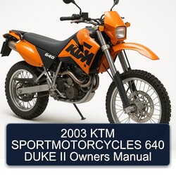 2003 KTM 640 Sportmotorcycles Duke II Owners Owner's Manual PDF