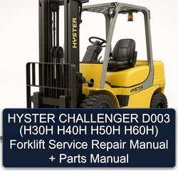 Hyster Challenger D003 (h30h H40H H50H H60h) Forklift H30H H60H Parts Catalog PDF