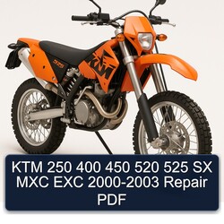 2000-2003 KTM 250 400 450 520 525 SX MXC EXC Service Repair Workshop Manual PDF