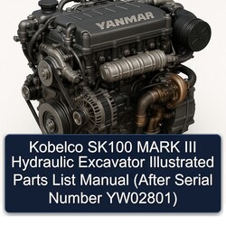 Kobelco SK100 Mark III Hydraulic Excavator Illustrated (after Serial Number Yw02801) Parts Catalog PDF
