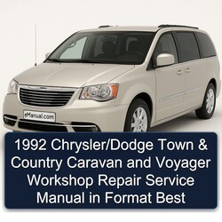 1992 Chrysler/dodge Town Country Caravan Voyager Format Best Service Repair Workshop Manual PDF