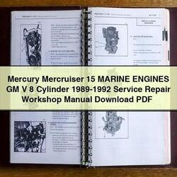1989-1992 Mercury Mercruiser 15 Marine Engines GM V 8 Cylinder Service Repair Workshop Manual PDF