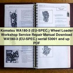 Komatsu WA180-3 (eu-spec.) Wheel Loader Serial 53001 Up Service Repair Workshop Manual PDF