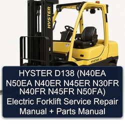 Hyster D138 (n40ea N50EA N40ER N45ER N30FR N40FR N45FR N50fa) Electric Forklift Parts Catalog PDF