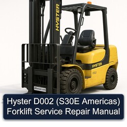 Hyster D002 (s30e Americas) Forklift Service Repair Workshop Manual PDF