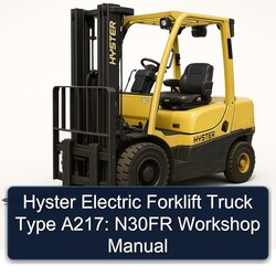 Hyster Electric Forklift Truck Type A217: N30FR Service Repair Workshop Manual PDF