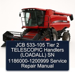 JCB 533-105 Tier 2 Telescopic Handlers (LOADALL) SN 1186000-1200999 Service Repair Workshop Manual PDF