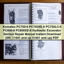 Komatsu Hydraulic Excavator Pc750-6, Pc750se-6, Pc750lc-6, Pc800-6, Pc800se-6 (sn: 11001 Up, 31001 Up) Service Repair Workshop Manual PDF