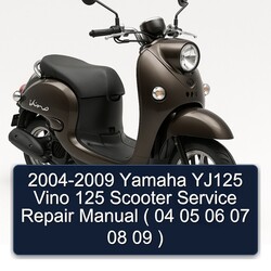 2004-2009 Yamaha Vino YJ125 125 Scooter ( 04 05 06 07 08 09 ) Service Repair Workshop Manual PDF