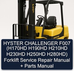 Hyster Challenger F007 (h170hd H190HD H210HD H230HD H250HD H280hd) Forklift H170HD H280HD Parts Catalog PDF