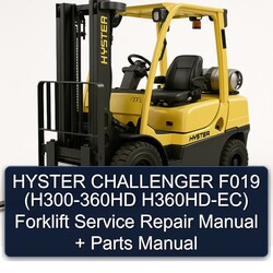Hyster Challenger F019 (h300-360hd H360hd-ec) Forklift Parts Catalog PDF
