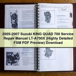2005-2007 Suzuki King Quad 700 LT-A700X (highly FSM Preview) Highly Detailed Preview Service Repair Workshop Manual PDF