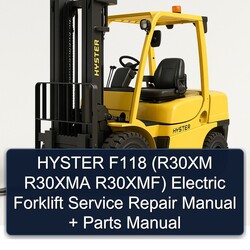 Hyster F118 (r30xm R30XMA R30xmf) Electric Forklift Parts Catalog PDF
