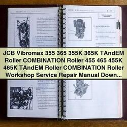 JCB Vibromax 355, 365, 355k, 365K Tandem Combination Roller Service Repair Workshop Manual PDF