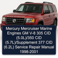 1998-2001 Mercury Mercruiser Marine Engines GM V-8 305 CID (5.0l)/350 (5.7l)/supplement 377 (6.2l) Service Repair Workshop Manual PDF