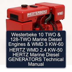 Westerbeke 10 TWO 128-TWO Marine Diesel Engines WMD 3 KW-60 Hertz 2.4 KW-50 Generators Service Repair Workshop Manual PDF