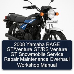 2008 Yamaha Rage Gt/venture Gt/rs Venture GT Snowmobile Maintenance Overhaul Service Repair Workshop Manual PDF