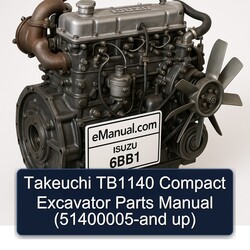 Takeuchi TB1140 Compact Excavator Parts (51400005- Up) Catalog PDF