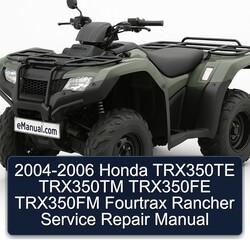 2004-2006 Honda TRX350TE TRX350TM TRX350FE TRX350FM Fourtrax Rancher Service Repair Workshop Manual PDF