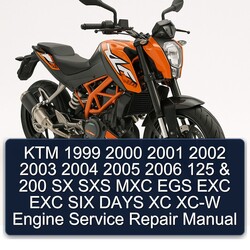 1999-2006 KTM 125 200 SX SXS MXC EGS EXC SIX Days XC XC-W Engine Service Repair Workshop Manual PDF