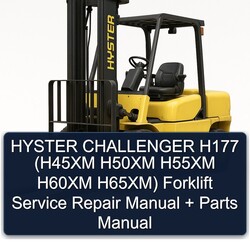 Hyster Challenger H177 (h45xm H50XM H55XM H60XM H65xm) Forklift H45XM H65XM Parts Catalog PDF