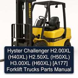Hyster Challenger H2.00xl (H40XL) H2.50xl (H50XL) H3.00xl (H60XL) [a177] Forklift Trucks Parts Catalog PDF