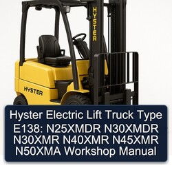 Hyster Electric Lift Truck Type E138: N25XMDR N30XMDR N30XMR N40XMR N45XMR N50XMA Service Repair Workshop Manual PDF