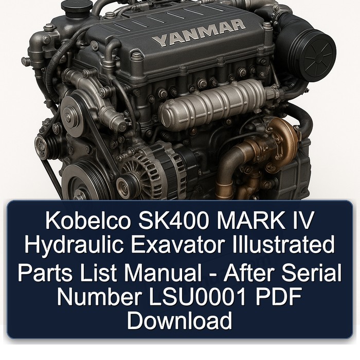 Yanmar 2 V Series Kobelco SK400 Mark IV Hydraulic Exavator Illustrated - After Serial Number LSU0001 Parts Catalog PDF