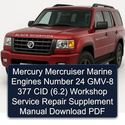 Mercury Mercruiser Marine Engines Number 24 GMV-8 377 CID (6.2) Supplement Service Repair Workshop Manual PDF