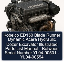 Kobelco ED150 Blade Runner Dynamic Acera Hydraulic Dozer Excavator Illustrated - Between Serial Number YL04-00501 YL04-00554 Parts Catalog PDF