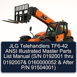 JLG Telehandlers TF6-42 Ansi Illustrated Master (s/n 0192001 Thru 0192007 0160000052 After P/n 91504001) Parts Catalog PDF