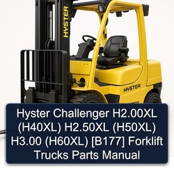 Hyster Challenger H2.00xl (H40XL) H2.50xl (H50XL) H3.00 (H60XL) [b177] Forklift Trucks Parts Catalog PDF