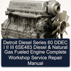 Detroit Diesel 60 Series Ddec I II III 6se483 Natural Gas Fueled Engine Service Repair Workshop Manual PDF