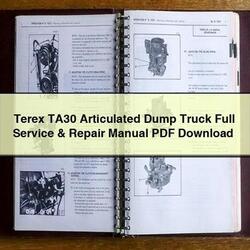 Terex TA30 Articulated Dump Truck Service Repair Workshop Manual PDF