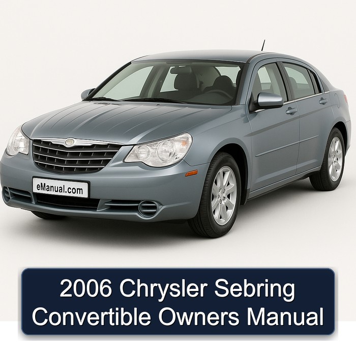 2006 Chrysler Sebring Convertible Owners Owner's Manual PDF