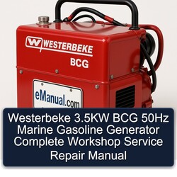 Westerbeke 3.5kw BCG 50HZ Marine Gasoline Generator Service Repair Workshop Manual PDF