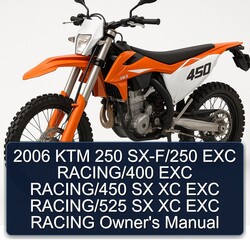 2006 KTM 250 Sx-f/ EXC Racing/400 Racing/450 SX XC Racing/525 Racing Owner's Manual PDF