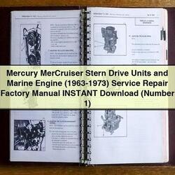1963-1973 Mercury Mercruiser Stern Drive Units Marine Engine ( - ) (number 1) Service Repair Workshop Manual PDF