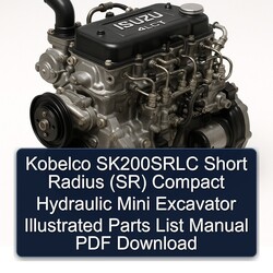 Kobelco SK200SRLC Short Radius (SR) Compact Hydraulic Mini Excavator Illustrated Parts Catalog PDF