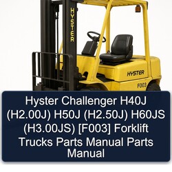 Hyster Challenger H40J (h2.00j) H50J (h2.50j) H60JS (h3.00js) [f003] Forklift Trucks Parts Catalog PDF